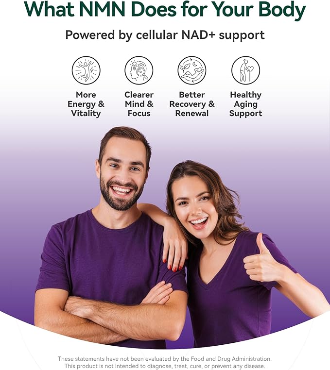 NMN Supplement 500mg 99.9% High Purity Supports NAD+ Levels &amp Cellular Energy 5-in-1 Formula with Resveratrol &amp Astaxanthin Non-GMO Gluten-Free 60 Capsules