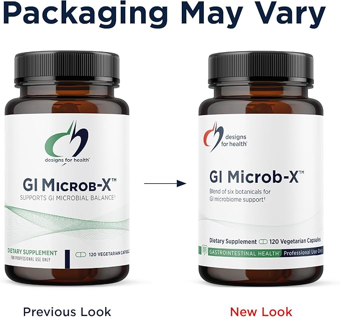 Designs for Health GI Microb-X - Botanical Gut Support Cleanse + Detox Supplement with Tribulus Berberine + Barberry Extract - Vegetarian + Non-GMO (120 Capsules)