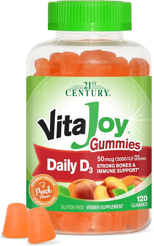21st Century Daily D Gummies Fruit Flavored - 120 Gummies Pack of 3