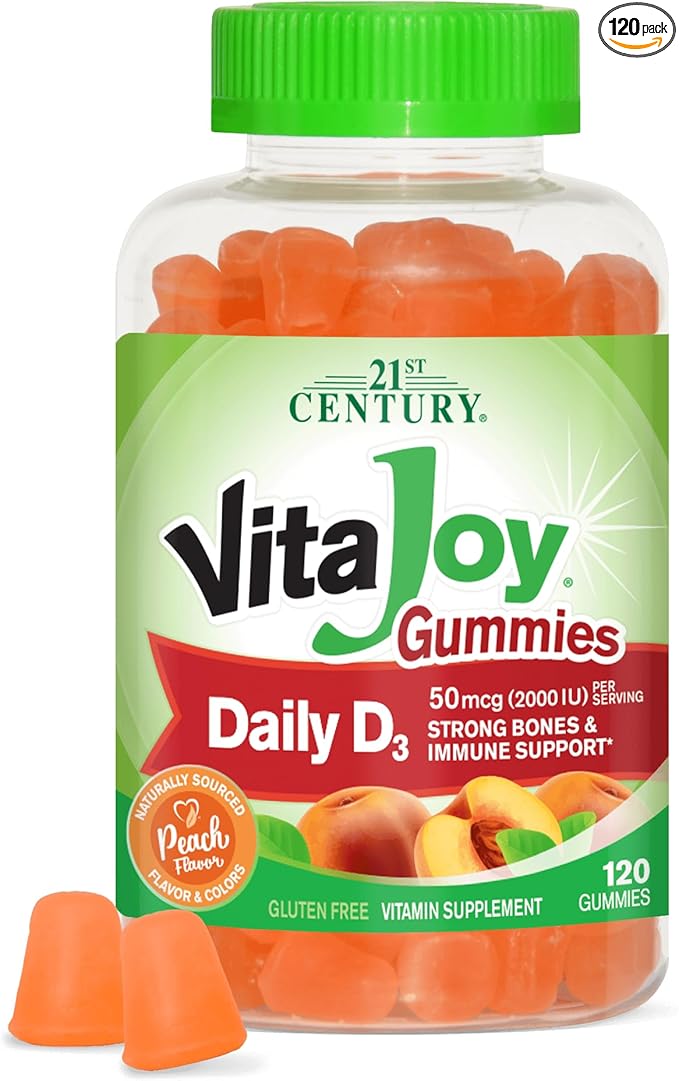 21st Century Daily D Gummies Fruit Flavored - 120 Gummies Pack of 3