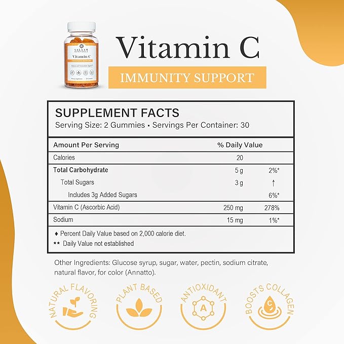 Salaam Nutritionals - Vitamin Pack Omega 3 + Dha for Kids Multivitamins for Kids Vitamin C Vitamin Gummies Bundle 3 Packs