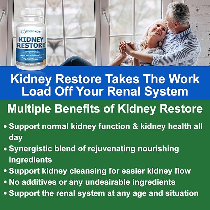 Kidney Restore &amp Pure Kidney 2-Pack Bundle for Kidney Cleansing &amp Supporting Protein Levels with A Low Protein Kidney Diet