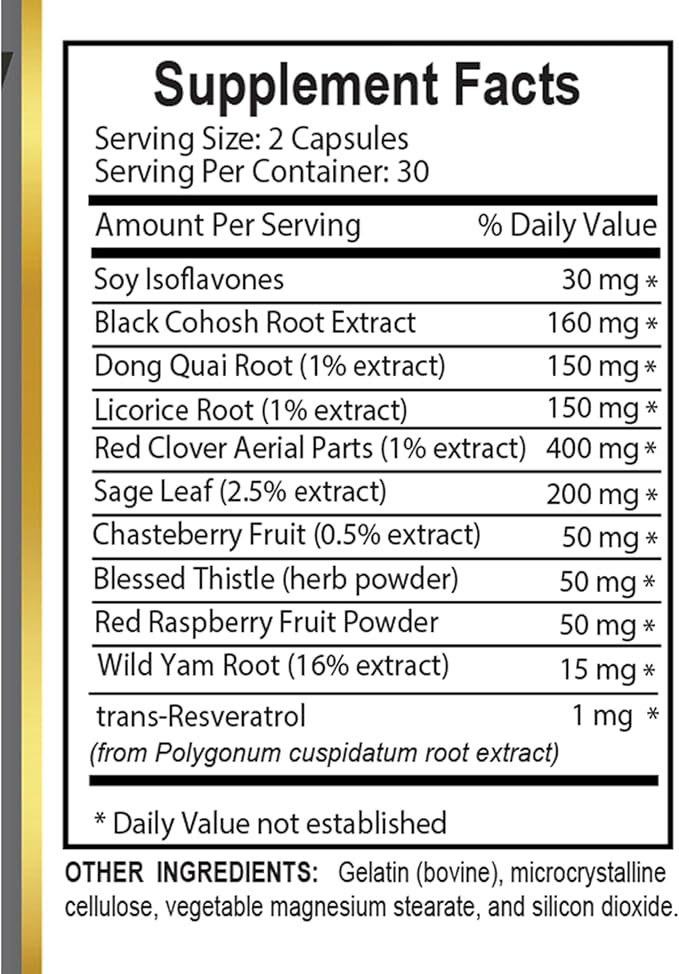 Female Passion &ampWellness Booster | Soy Isoflavones Red Clover &amp Dong Quai Capsules | Women’s Wellness – 1 Bottles 60 Capsules