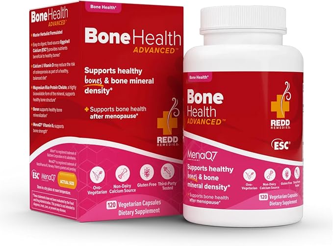 Redd Remedies Bone Health Advanced Vitamin D3 and Calcium for Strong Bone Support 120 Vegetarian Capsules