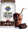 Garden of Life Creamy Plant Protein + Oat Milk Powder + Chocolate Flavor Vegan Protein Powder – Plant Based Prebiotics &amp Probiotics Gluten-Free Non-GMO Chocolate Brownie Flavor 2 LBS
