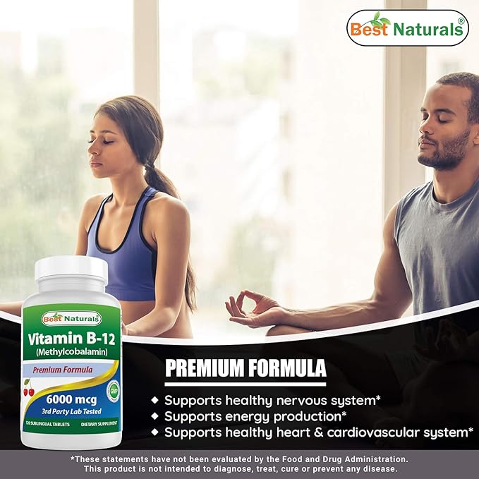 Best Naturals Vitamin B12 6000 mcg &amp Vitamin D3 10000 IU