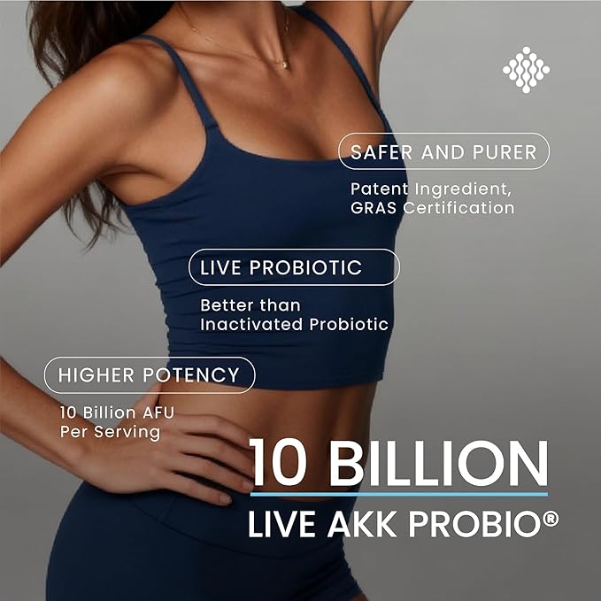 60 Billion Akkermansia Muciniphila with Bifidobacterium Supports GLP-1 Production Naturally Gut Health Appetite &amp Craving Control Made in USA 30 Servings