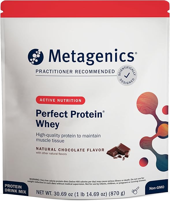 Metagenics Perfect Protein - Cross-Flow Micro-Filtered Whey Isolate &amp Hydrolyzed Whey - 20g Protein per Serving - Supports Muscle Recovery Energy &amp Metabolism - 30 Servings