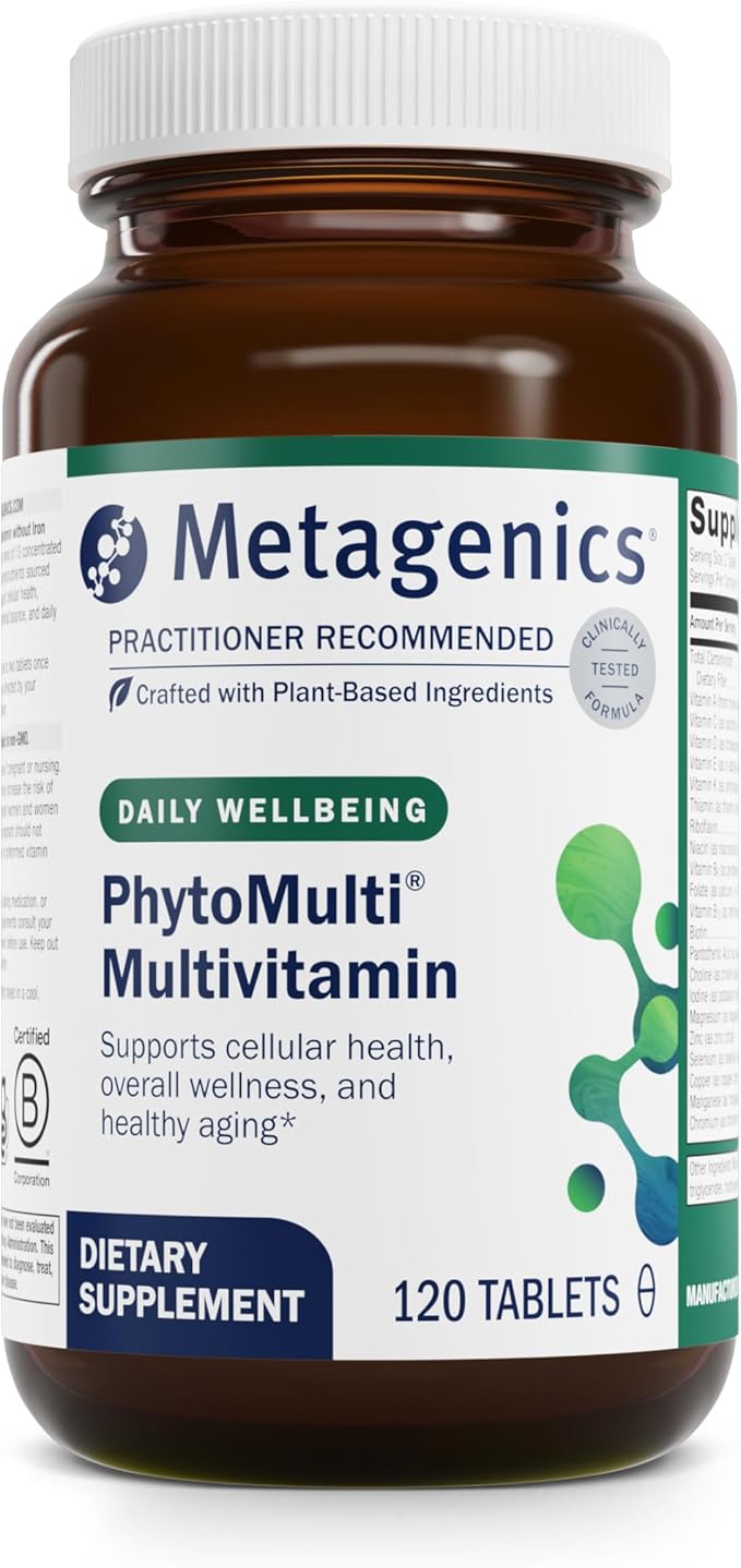 Metagenics PhytoMulti Without Iron - Daily Multivitamin for Men &amp Women* - with 20+ Vitamins Minerals &amp Phytonutrients for Antioxidant &amp Immune Support* - Non‑GMO Gluten‑Free - 120 Table