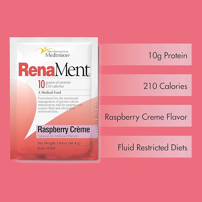 Medtrition Renament Raspberry Crème Protein Powder Shake 1.64 oz 60 Pack
