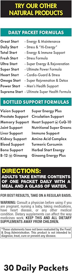 Heart Start All-in-One Daily Multivitamin Pack | Heart &amp Circulation Health | Omega-3 Fish Oil CoQ10 Nattokinase &amp Hawthorn Berry | 30-Day Supply
