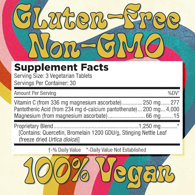 LUV Everyday Allergeze™- Supports Allergy Wellness &amp Sinus Health Featuring Quercetin and Stinging Nettle with Bromelain Crafted for Seasonal Well-Being cGMP Certified Made in USA Vegan - 90 Tab