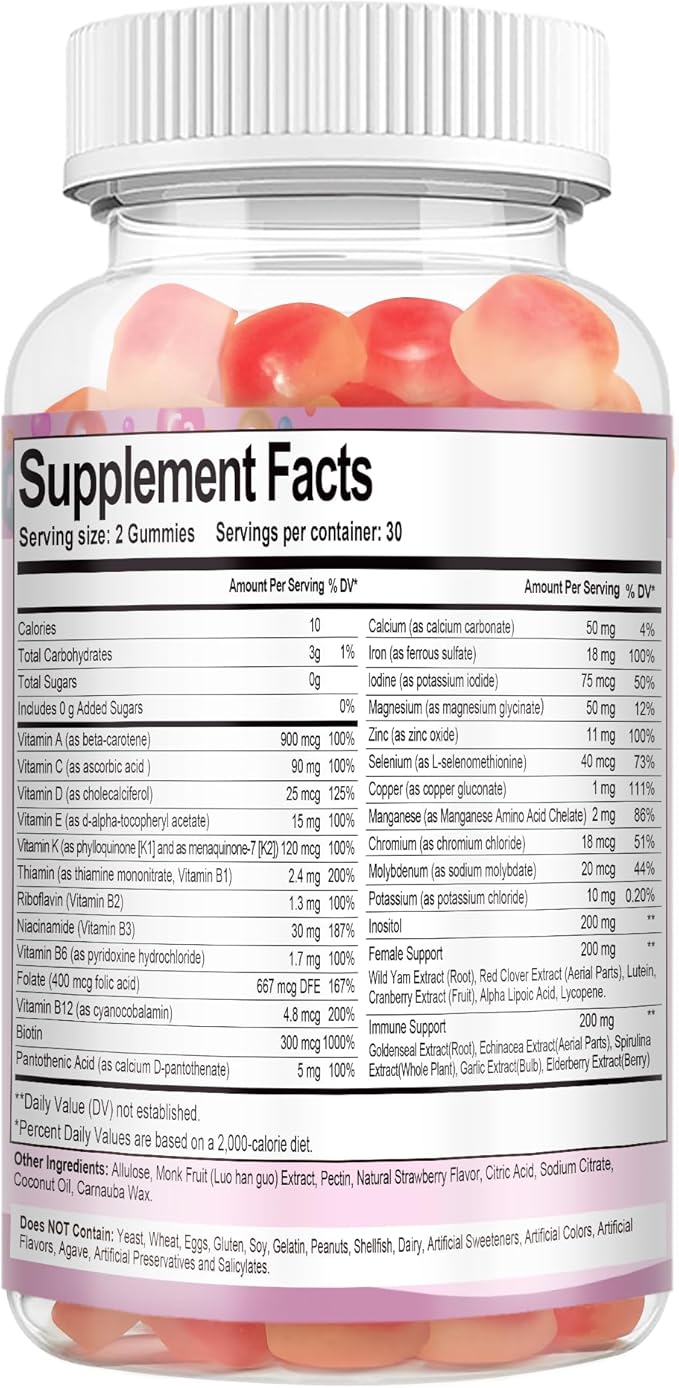 Totaria Multivitamin Gummies for Women &amp Probiotic Prebiotic Postbiotic Capsules for Women &amp Men Bundle