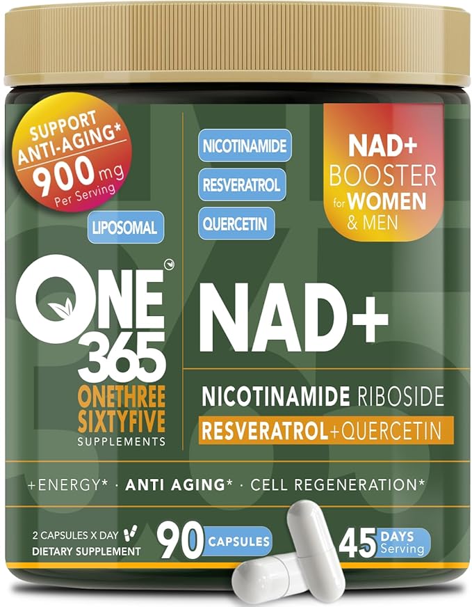 NAD + Supplement Liposomal Nicotinamide Riboside Resveratrol Quercetin Anti-Aging Antioxidant NAD Plus Booster Supplements for Women &amp Men Hair Skin Nails 90 Capsules NMN Alternative 800mg