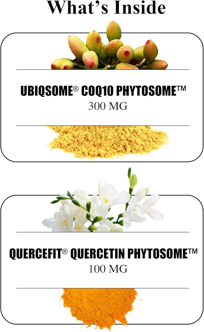 Durable CoQ10 – 300mg Coenzyme Q10 Phytosome with 9X Better Absorption + Quercetin – Heart Energy &amp Cellular Support – Doctor Formulated Vegan Non-GMO Made in USA Once-Daily (30 Capsules)