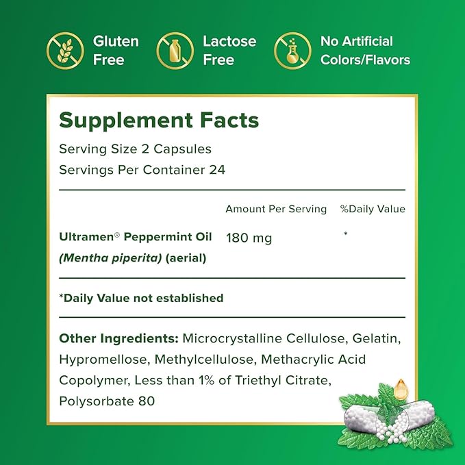 IBgard Gut Health Supplement Peppermint Oil Capsules for Abdominal Comfort 96 Capsules