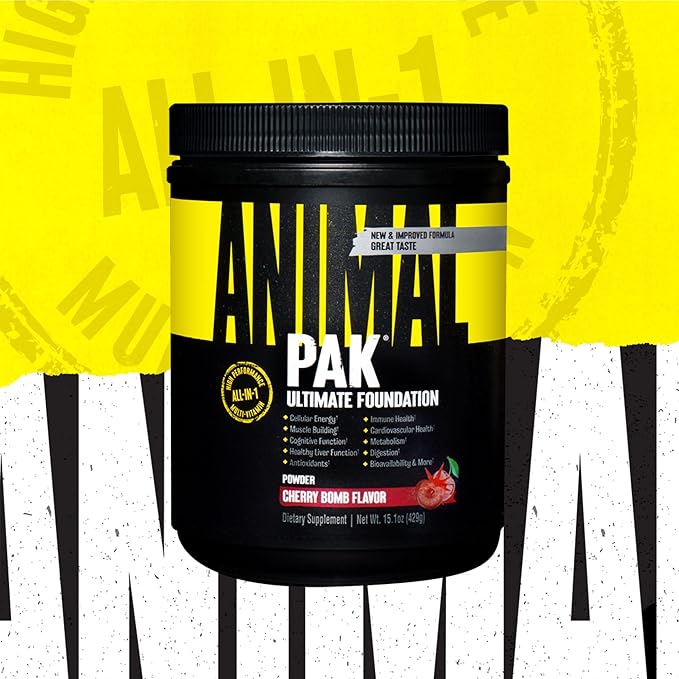Animal Pak - Convenient All-in-One Vitamin &amp Supplement Powder - Zinc Vitamins C B D Amino Acids Immune Support Digestive Enzymes and More - Daily Multivitamin for Women &amp Men - 60 Scoo