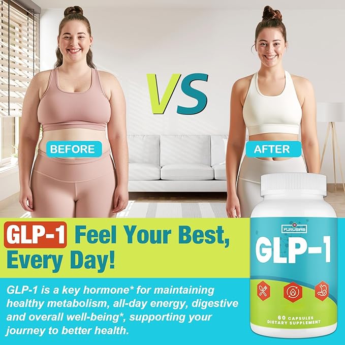 GLP-1 16 in 1 GLP-1 Supplement for Women &amp Men 4X GLP-1 Targeted Formula with Hops Green Tea Extract &amp Cinnamon Bark GLP for Gut Digestion &amp Overall Health Vegan 60 Caps