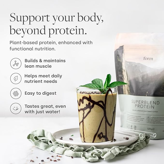 Form Superblend Protein - Vegan Protein Powder with Superfoods Vitamins and Minerals - 20g of Plant Based Protein per Serving (Vanilla)