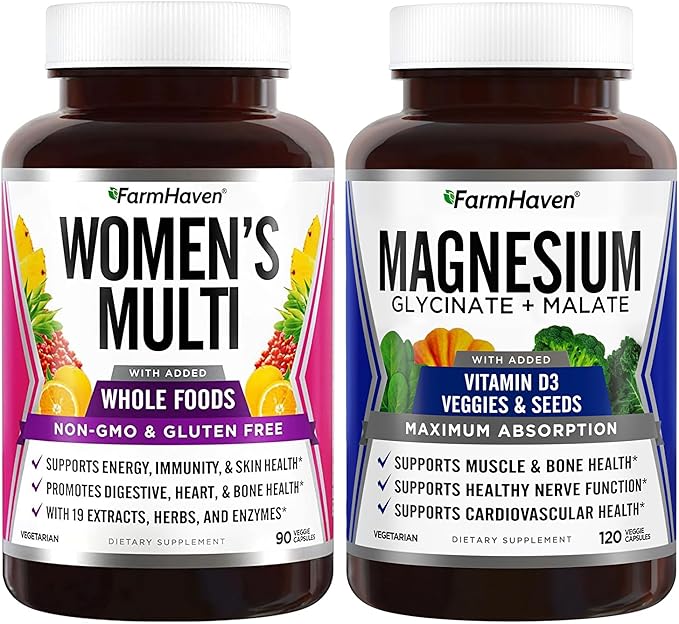 FarmHaven Bundle - Multivitamin for Women and Magnesium Glycinate &amp Malate Complex