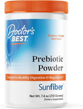 Doctor's Best Prebiotic Powder Supplement with Sunfiber Guar Fiber - Digestive Health &amp Nutrition Support for Women &amp Men Unflavored Easy Dissolve Gluten Free Non GMO Vegan - 7.4 oz