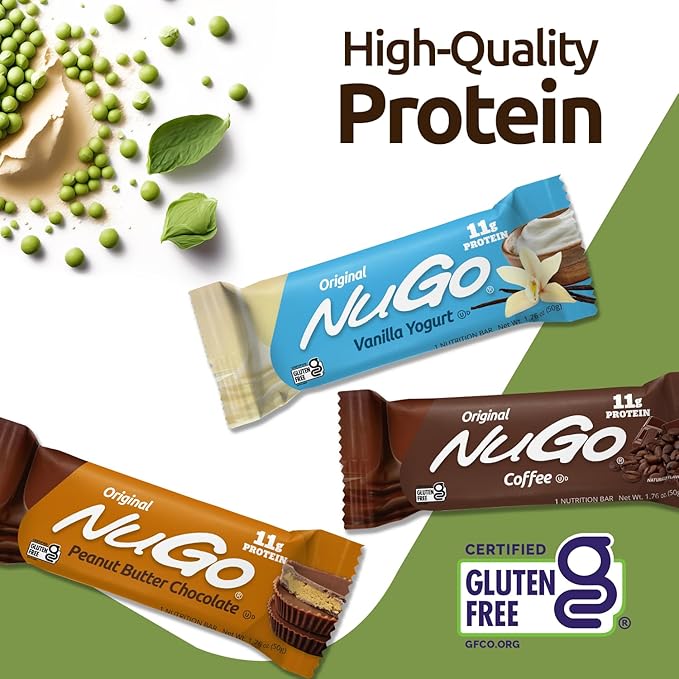 NuGo Original Variety Vanilla Yogurt 15 bars &amp NEW! Churro 15 bars 11g Protein Gluten Free 30 Count