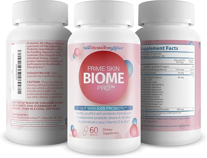 Prime Skin Biome Pro - Our Best Anti Aging Skin Supplement - Skinn &amp Toenail Fungus Fighter - Anti Wrinkle Pill - Reactivate Anti Aging Pills for Women &amp Men - Fungus Probiotic Fungal Pills