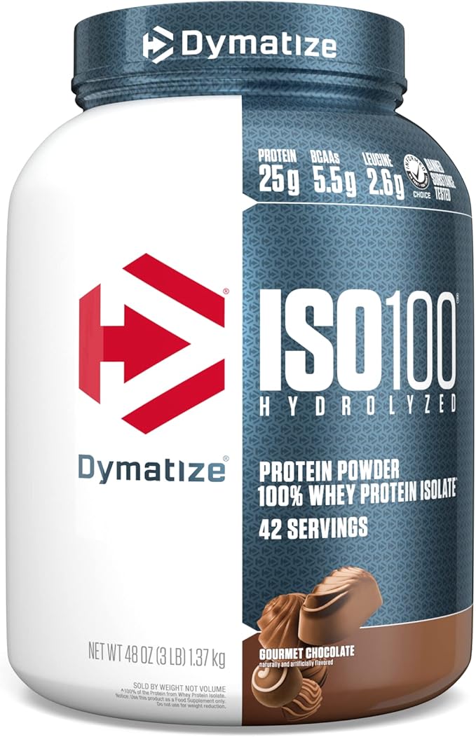 Dymatize ISO100 Hydrolyzed 100% Whey Protein Isolate Gourmet Chocolate 3 lb (1.37 kg)