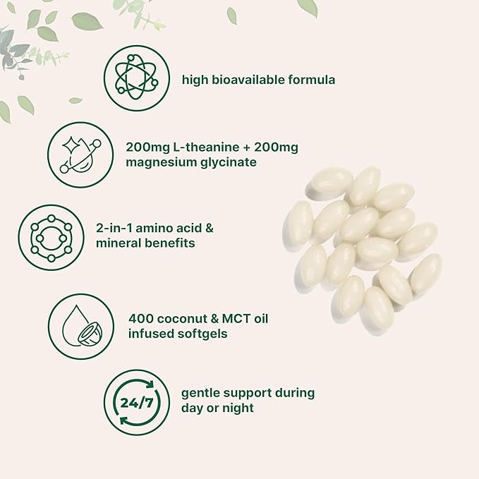 Micro Ingredients Vitamin D3 5000iu + K2 100mcg Softgels &amp L-Theanine 200mg with Magnesium Glycinate Bundle 2 Pack | Essential Sunshine Vitamins | Amino Acid &amp Mineral Complex