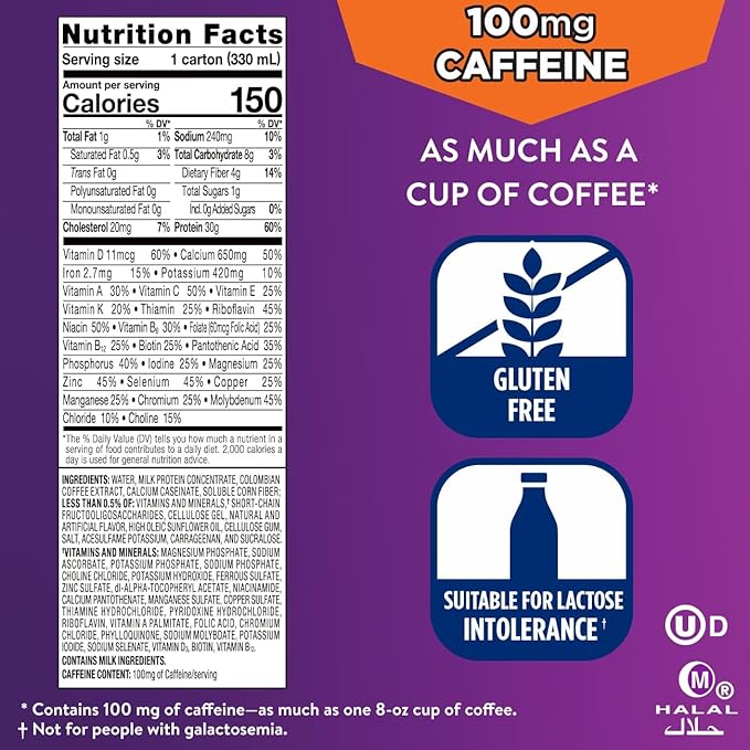 Ensure Max Protein Cafe Mocha Nutrition Shake | 30g Protein 1g Sugar 4g Fiber Blend | 12 Pack