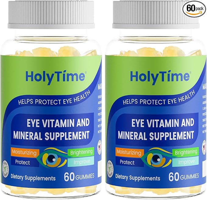 HolyTime Lutein Gummies – Dietary Supplement for Eye Health Support – with Lutein &amp Zeaxanthin – Plant-Based Daily Formula with Zinc Vitamin C &amp E – Natural Berry Flavor – Vegan Friendly (2)