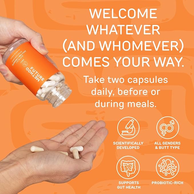 FUTURE METHOD Synbiotic Prebiotics for Men &amp Women - Probiotics &amp Prebiotic Supplement for Digestion Immunity &amp Regularity (60ct)