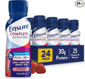 Ensure complete Strawberry Nutrition Shake Complete Balanced Meal Replacement Ready to Drink 30g Protein 25 Vitamins &amp Minerals 10 fl oz—24 Pack