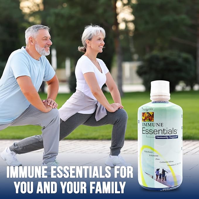 Wellgenix Immune Essentials Liquid Dietary Supplement – Elderberry Echinacea Zinc &amp Vitamin C – Fruit Flavor – 32 fl oz (Pack of 2)