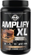 PMD Sports Amplify XL Premium Whey Protein Supplement Hydro Greens Blend - Glutamine and Whey Protein Matrix with Superfood for Muscle Strength and Recovery - Peanut Butter Cup (24 Servings)