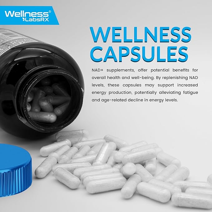 WELLNESS LABSRX Liposomal NAD Supplement 1500mg - USA Made NAD Resveratrol Supplement for Women and Men NAD+ Support Cellular Health Energy &amp Anti Aging - 6 Pack