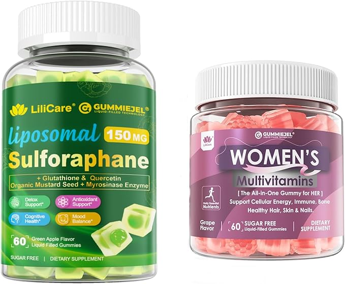 1 Pack Womens Multivitamin Gummy &amp Sulforaphane with Glutathione Gummies