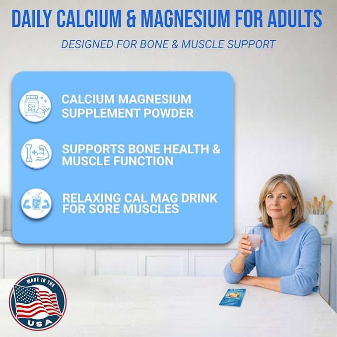 Dr. Price’s Cal-Mag Vites – Strawberry Lemon 30 Packs | Calcium Magnesium Powder Packets + Vitamin D3 K &amp Boron | Calming Bone &amp Muscle Support for Kids &amp Adults | Doctor-Formulated