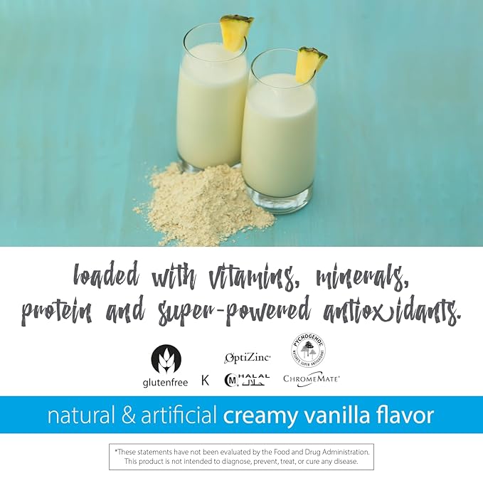 RELIV Now with Soy Creamy Vanilla - Plant-Based Protein Shake with 7g Protein and Minerals Dairy-Free Gluten-Free 30 Servings 19.85 oz