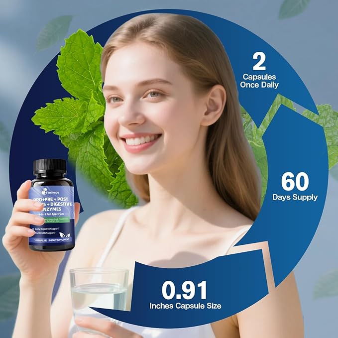 Digestive Enzymes Postbiotics Prebiotics Probiotics for Women Men 200 Billion CFU 36 Probiotic Strains - Complete Gut Digestive Regularity Gas Bloating &amp Immune Support Supplement Vegan 60