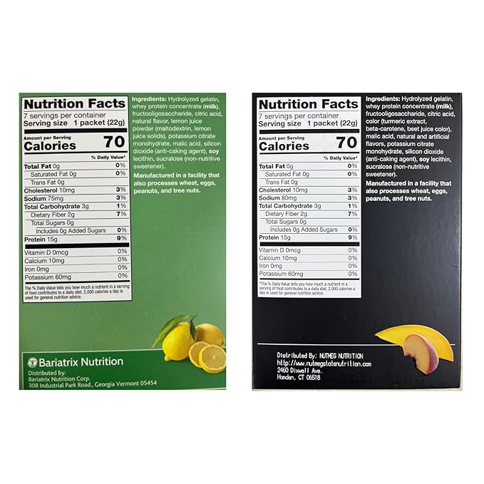 PROTIFIT - High Protein Lemon &amp Peach Mango Fruit Drink 2 Pack 15g Protein Low Calorie Sugar Free Ideal Protein Compatible 7 Servings Per Box (2 Pack)