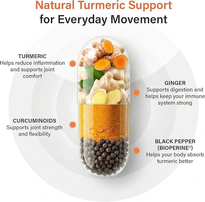 Sleeve Stars Turmeric Curcumin Supplement with Ginger &amp Black Pepper Bioperine Joint Supplements for Men &amp Women Joint Support &amp Inflammation Relief Non-GMO Gluten-Free &amp Vegan 100