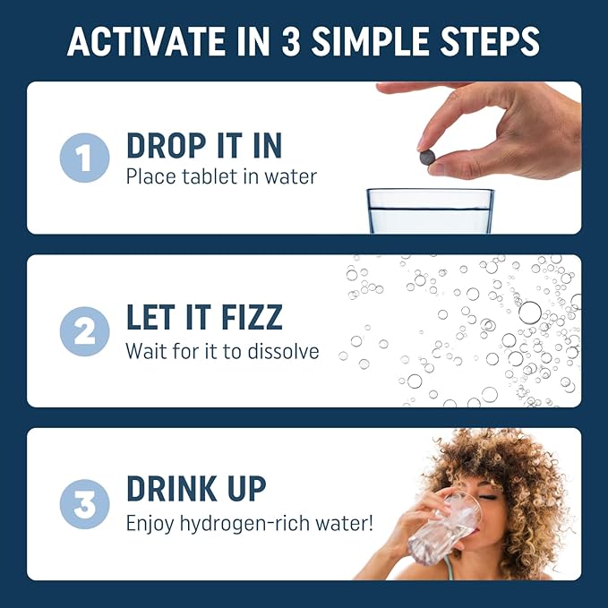 HydroLite Molecular Hydrogen Tablets for Drinking Water with Magnesium | Highest Concentration H2 12000 PPB | Antioxidant Detox | Made in USA 30 Tablets (Unflavored)