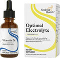 Seeking Health Vitamin D Drops &amp Optimal Electrolyte Sticks Lemonade—2000 IU D3 Drops for Immune Support and Lemonade Electrolyte Stick Packs for Digestion &amp Energy