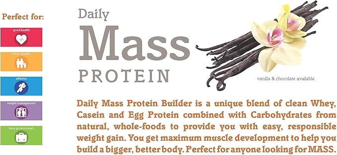 swiig Mass Builder Protein Powder Chocolate No GMO Ingredients No Artificial Flavors Colors or Sweeteners No Fillers 3.3 Pound Bag