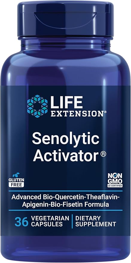 Life Extension NAD+ Cell Regenerator Resveratrol Elite Senolytic Activator with Quercetin Fisetin Theaflavins for Cellular Health 30 and 36 Vegetarian Capsules