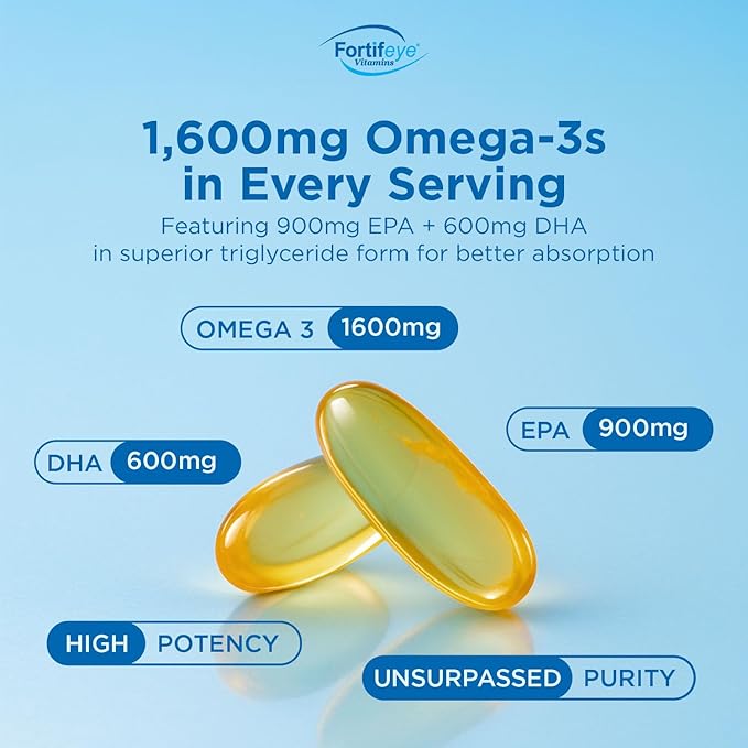 Omega 3 Fish Oil 180Count 1600 mg Made in Norway - High Potency Fish Oil Omega 3 Supplements Triglyceride Form with EPA and DHA Supplements for Women and Men No Fishy After Taste Natural Lemon Flavor