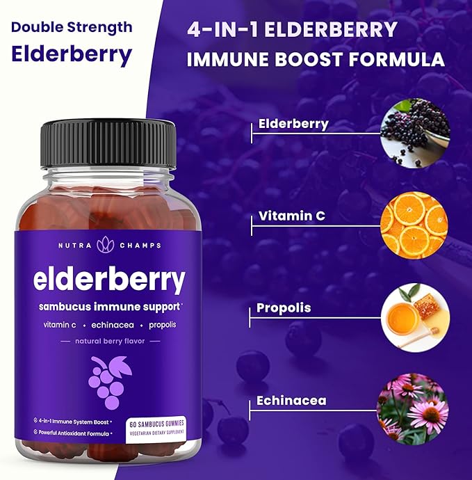 NutraChamps Biotin Gummies and Elderberry Gummies Bundle