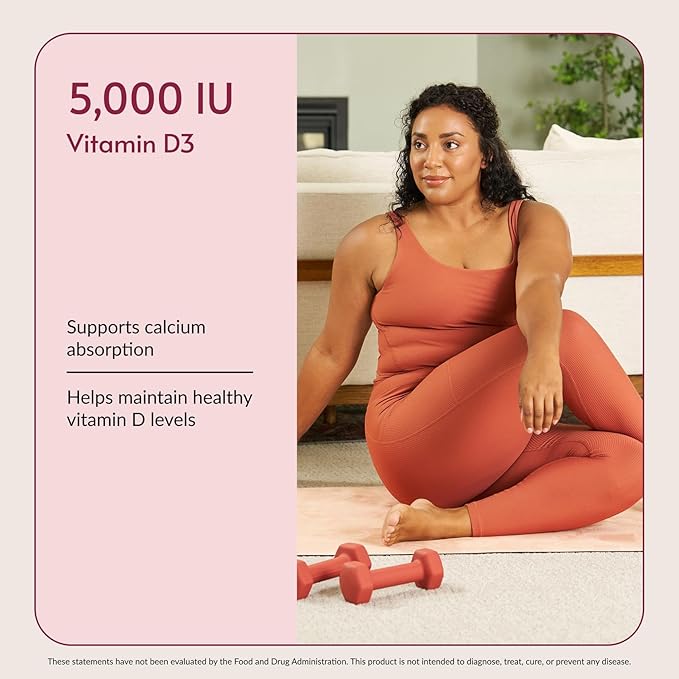 Bariatric Advantage Vitamin D3 5000 IU - Bariatric Vitamin D Capsules - Water-Miscible - Bone Strength Support* - Easy Swallow Capsule - 180 Count