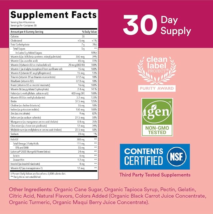 SmartyPants Kids Multivitamin Gummies Sugar Free: Omega 3 (ALA) &amp Teen Girl Multivitamin Gummies: Omega 3 Fish Oil (EPA/DHA)